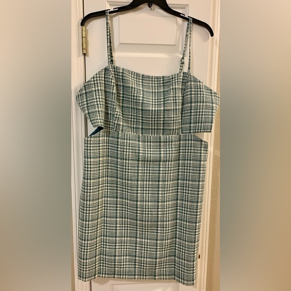 Forever 21 Plus Size Teal Tweed a-line Sheath Tunic Dress with midriff cutout - Picture 1 of 6